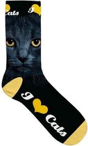 sokken black cat eyes polyester zwart maat 37-42