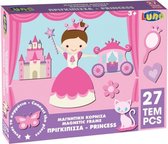 puzzel prinsessen 29 cm karton roze/paars 27 stukjes