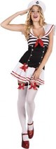 verkleedpak Darling Sailor dames zwart/wit maat 40/42