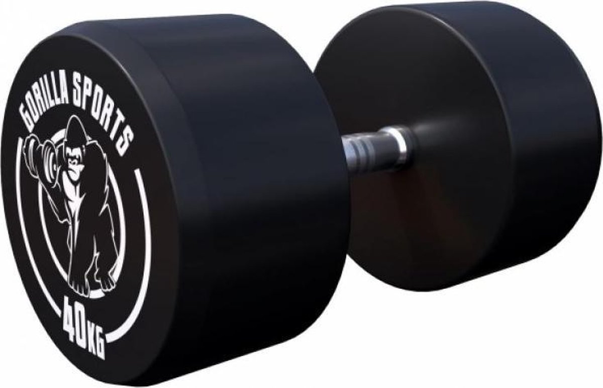 Gorilla Sports Dumbell - 40 kg - Gietijzer (rubber coating) - Met logo
