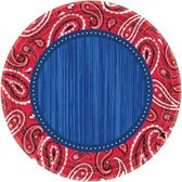 feestborden Bandana & Blue Jeans 17,7 cm 8 stuks