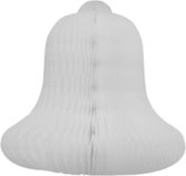 kerstboomhanger kerstklok 16 cm papier wit 2 stuks