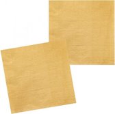 servetten 33x33 cm papier goud 12 stuks