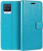 Bookcase Geschikt voor: Realme 8 Pro - Turquoise - portemonee hoesje