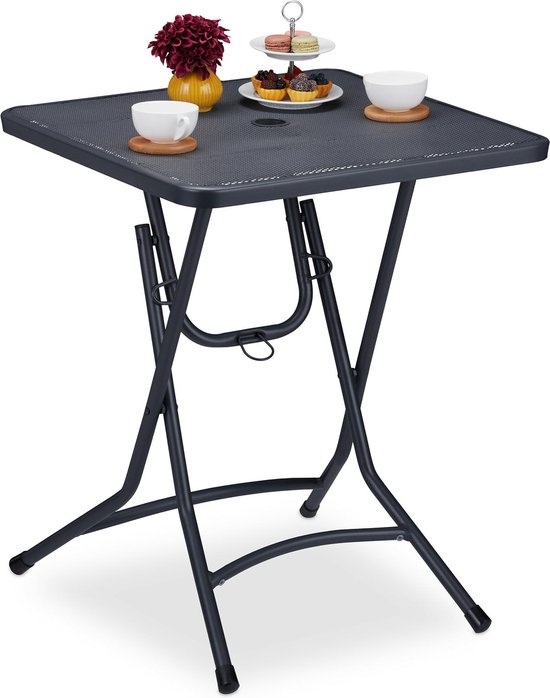 Relaxdays klaptafel, hout, inklapbare balkontafel, HxBxD: 73x80x50 cm, muur vouwtafel, balkon & tuin, tuintafel, bruin