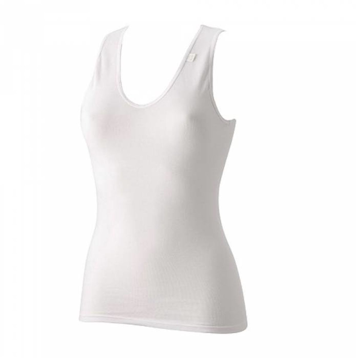Dames hemdje 7528 spencer model - Dames katoenen onderhemd V-hals - Singlet - Wit / L