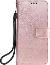 Shop4 - Samsung Galaxy A32 5G Hoesje - Wallet Case Mandala Patroon Roségoud