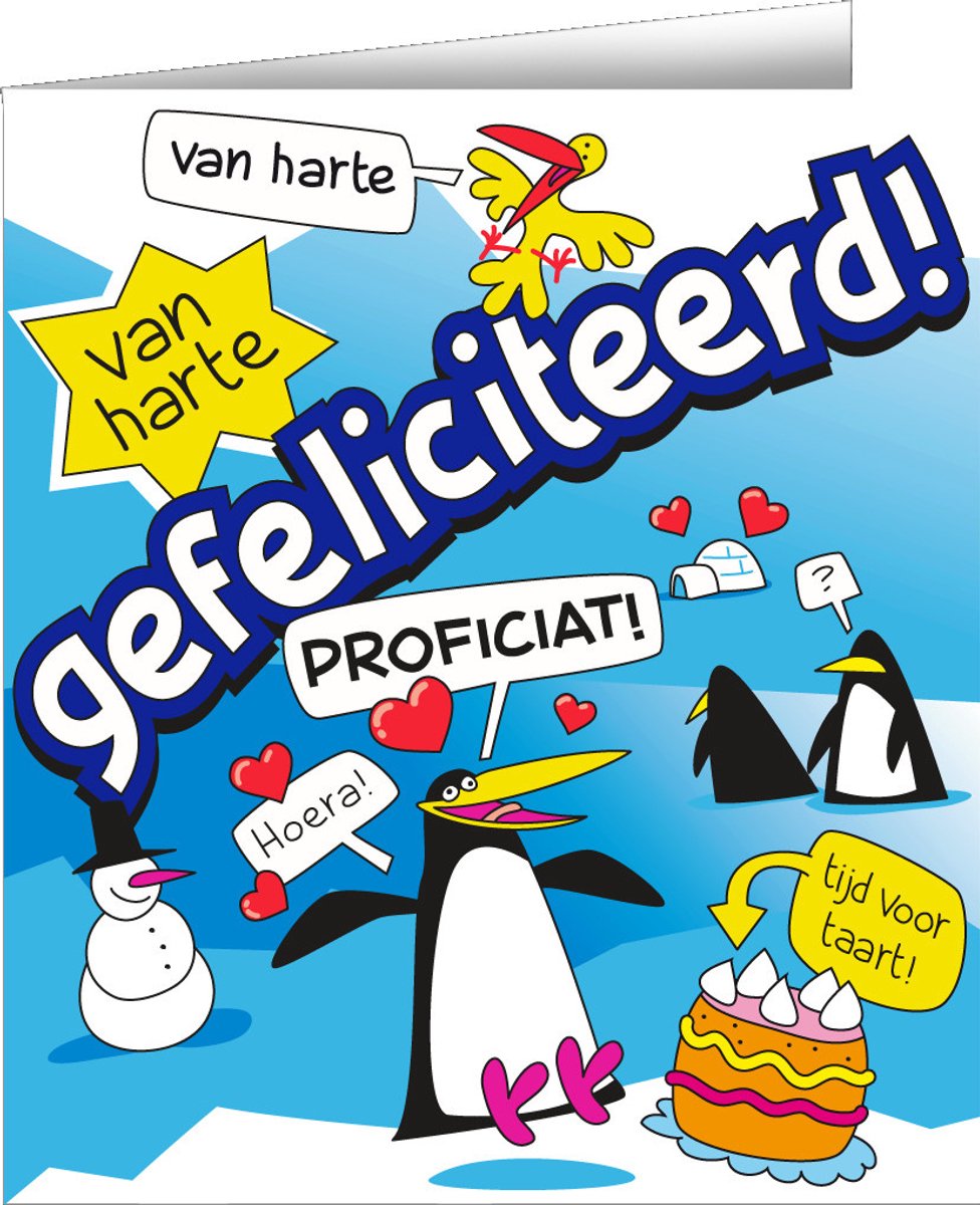 Wenskaarten - Gefeliciteerd cartoon
