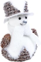 Decoratie - Sneeuwpop in polyfoam en appel van den van 30 cm