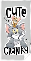 Carbotex Strandlaken Tom & Jerry 70 X 140 Cm Katoen Grijs