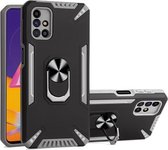 Voor Samsung Galaxy M31s PC + TPU-beschermhoes met 360 graden draaibare ringhouder (grijs)