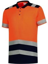 Tricorp Poloshirt Bicolor High Vis 180gr - 3007 - Fluor oranje | Donkerblauw - XL
