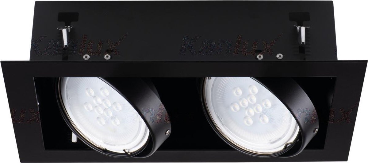Kanlux S.A. - LED Inbouwspot MATEO - 2*GU10 AR111 - excl. LED spot - Zwart vierkant