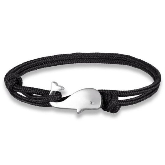 Bracelet cordon de parachute LGT Jewels Whale Anker Zwart