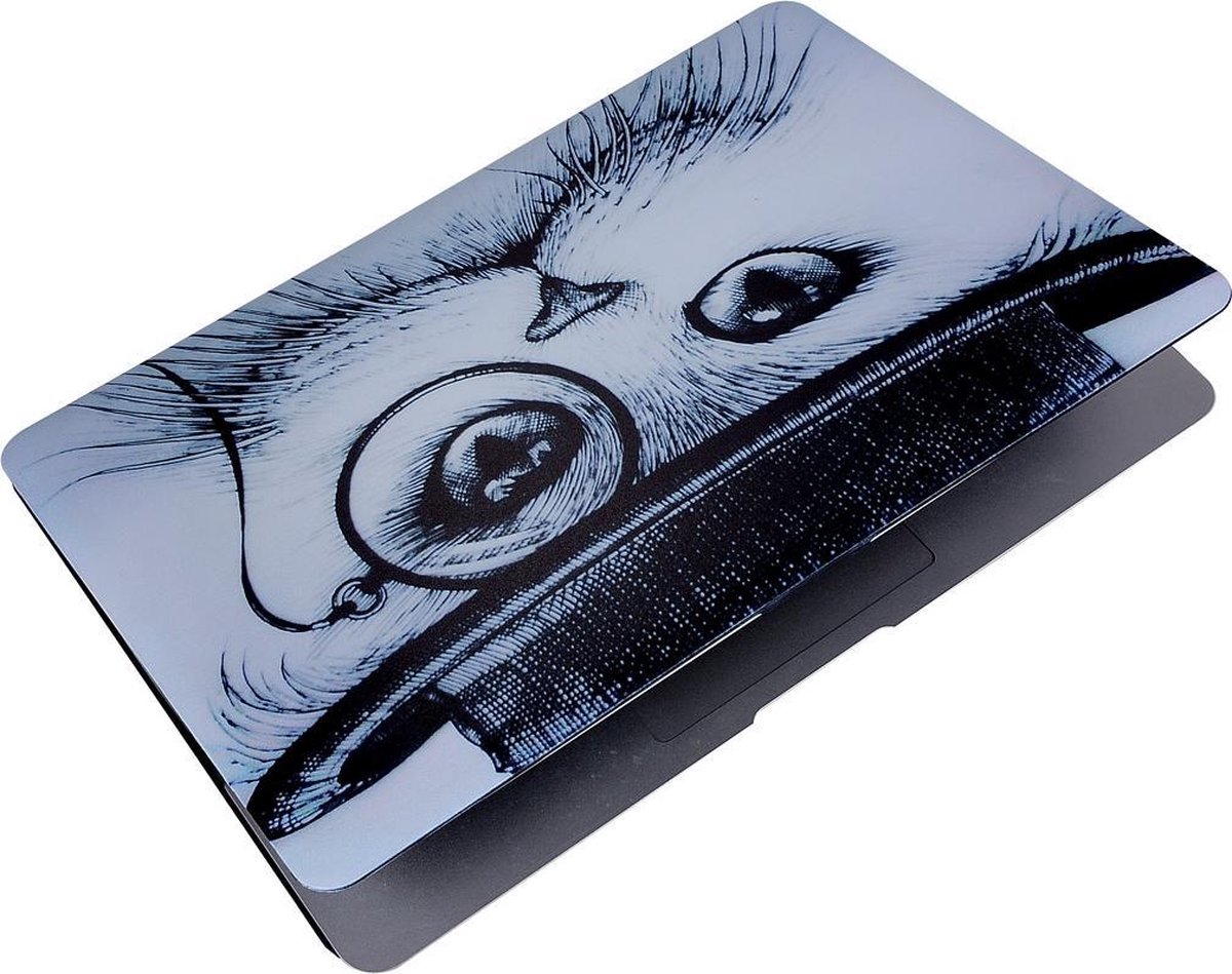 By Qubix Macbook pro 13 inch retina 'touchbar' case Wise cat Alleen