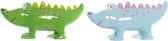 Spaarpot DKD Home Decor Blauw Groen Krokodiel Dolomite (2 pcs)