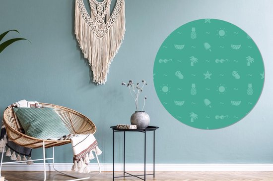 WallCircle - Cercle mural - Cercle mural - Été - Motif - Vert - Aluminium - Dibond - 140x140 cm - Intérieur et Extérieur