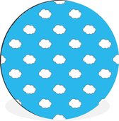 WallCircle - Wandcirkel - Muurcirkel - Zomer - Wolken - Blauw - Aluminium - Dibond - ⌀ 120 cm - Binnen en Buiten XXL
