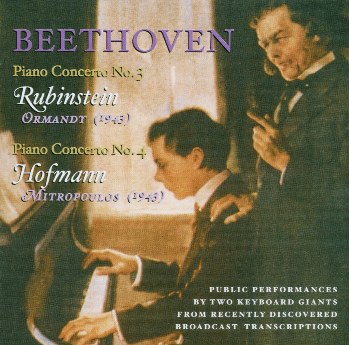 Arthur Rubinstein, Josef Hofmann, Philharmonic-Symphony - Beethoven: Piano Concerto Nos. 3 & 4 (CD)