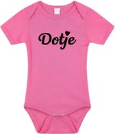 Dotje tekst baby rompertje roze meisjes - Kraamcadeau - Babykleding 80 (9-12 maanden)