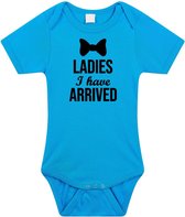 Ladies I have arrived tekst baby rompertje blauw jongens - Kraamcadeau - Babykleding 56 (1-2 maanden)