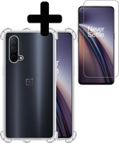 Oneplus Nord CE Hoesje Transparant Shockproof Case Met Screenprotector - Oneplus Nord CE Case Hoesje Hoes Met Screenprotector - Transparant