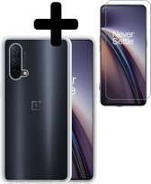 Oneplus Nord CE Hoesje Transparant Siliconen Case Met Screenprotector - Oneplus Nord CE Case Hoesje Hoes Met Screenprotector - Transparant