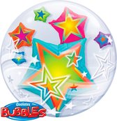 Folieballon - Stars - Double bubble - 61cm - Zonder vulling