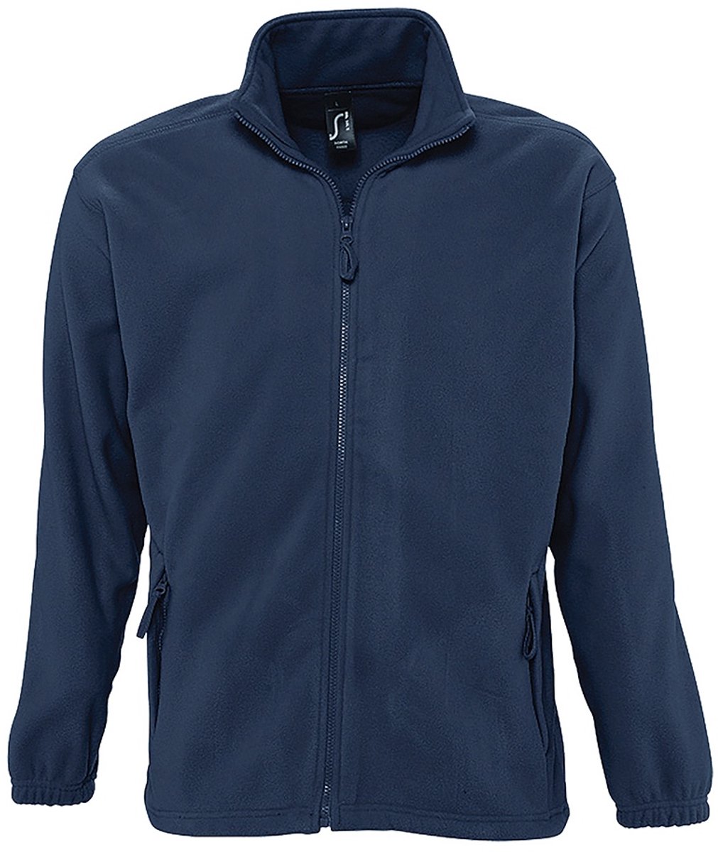 SOLS Heren North Full Zip Outdoor Fleece Jacket Marine Blauw