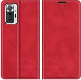 Cazy Xiaomi Redmi Note 10 Pro Hoesje Portemonnee Book Case Kunstleer - Rood