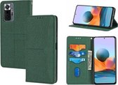 Voor Xiaomi Redmi Note 10 Pro Max Geweven Textuur Stiksels Magnetische Horizontale Flip PU Lederen Case met Houder & Kaartsleuven & Portemonnee & Lanyard (Groen)