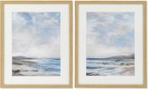 Schilderij DKD Home Decor Kristal Canvas Strand (2 pcs) (43 x 3 x 53 cm)