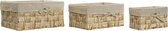 Basket spelset DKD Home Decor Linnen Vezel Bali (3 pcs)