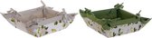 Mand DKD Home Decor Wit Groen Grijs Katoen (2 pcs)