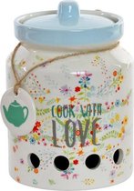 Tin DKD Home Decor Cook With Love (12 x 12 x 17 cm)