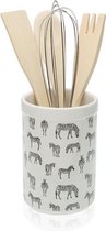 Pot voor Keukengerei Zebra Keramisch (10 x 15 x 10 cm)