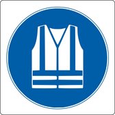 Vloerpictogram “veiligheidshesje verplicht” Wit & Blauw Anti-slip-vloersticker