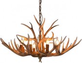 DePauwWonen - Ree Herten gewei Hanglamp - 6 Lichts - E14 Fitting - Bruin - Hertengewei Decoratie, Designlamp, Hanglampen Eetkamer, Woonkamer, Slaapkamer, Plafondlamp LED