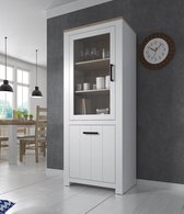 Vitrinekast Eden - Wit - Licht eiken - 77 cm - ACTIE