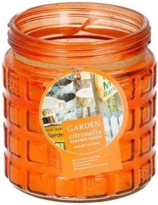 2 x Bougies citronnelle contre insectes en pot verre 12 cm orange — free download