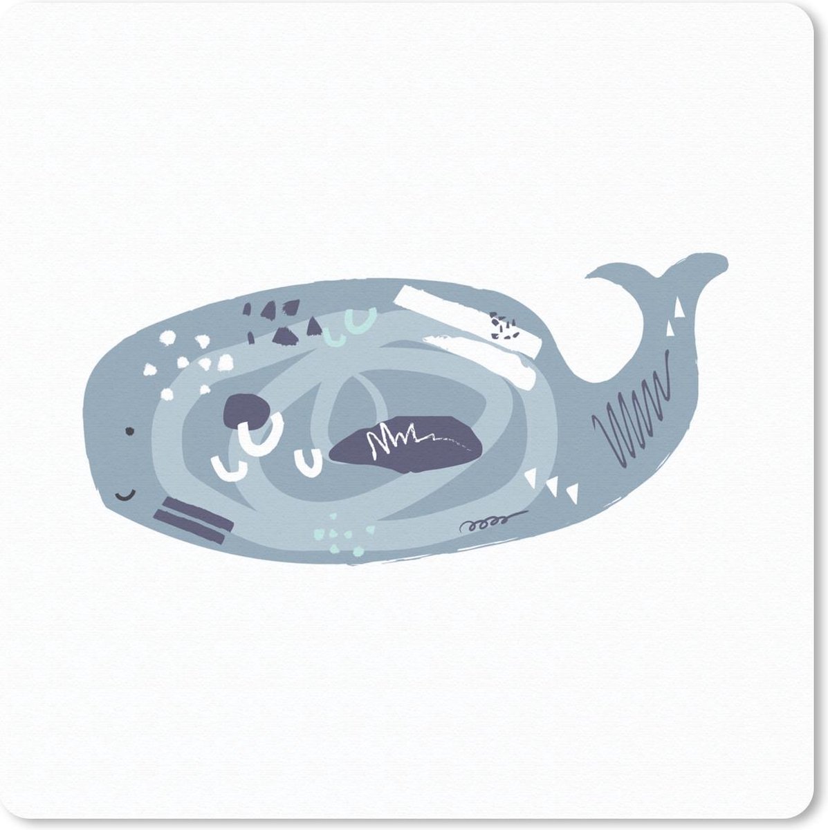Muismat 30x30 cm - Mousepad Walvis - Grijs - Pastel - Muismatten