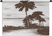 Tapisserie - Palmier - Mer - Chemin - 60x45 cm - Tapisserie