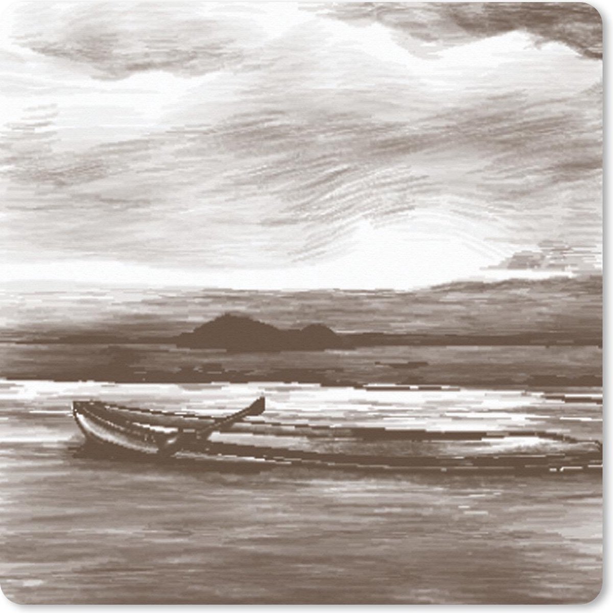 Muismat 30x30 cm - Mousepad Boot - Zee - Zwart - Wit - Muismatten