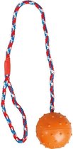 Flamingo Rubber Ball 7 Cm On Rope - Blauw