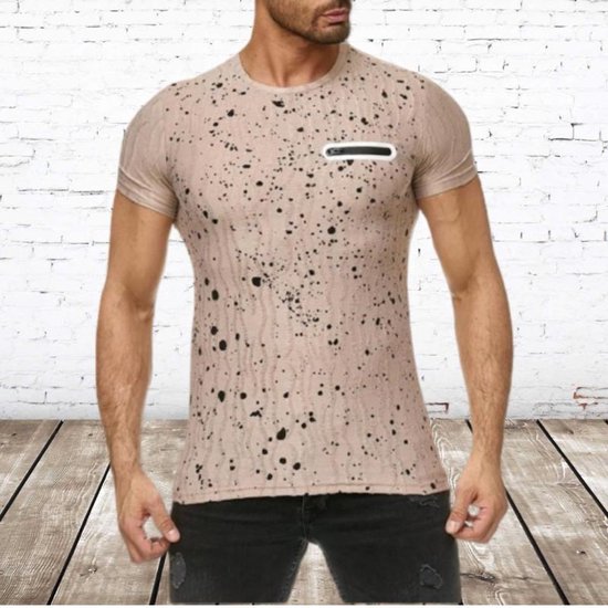 Heren shirt Spots creme -Violento-XL-t-shirts heren | bol.com