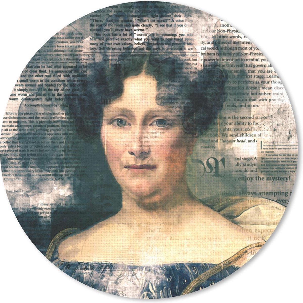 Muismat rond 40x40 cm - Mousepad Johanna Henriette Engelen - Dubois Drahonet - Krant - Ronde muismatten