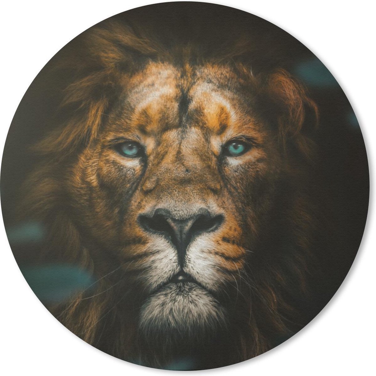 Muismat rond 40x40 cm - Mousepad Dieren - Leeuw - Roofdier - Ronde muismatten