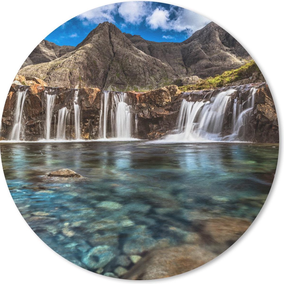 Muismat rond 40x40 cm - Mousepad Fairy pool in Schotland - Ronde muismatten