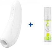 Satisfyer Curvy 1+ - Wit - Luchtdruk Vibrator + EasyGlide Aloe Vera Waterbasis Glijmiddel - 30ml