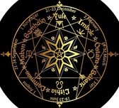 Celtic Tree - Wandcirkel Aluminium - Wiel van het jaar - rond 60cm - Groen - Zwart - Goud - Pagan - Heidens - Magisch - Muurcirkel - Wanddeco - Dibond